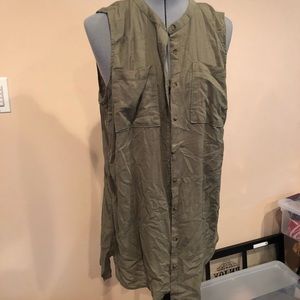 OD sleeveless button down tunic tank